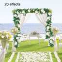 TELDRASSIL 4Pcs(26 FT) Artificial Rose Vine Fake Flower Garland Fake Silk Rose Hanging Vine for Wedding Party Background Arch Garden Background Decoration (White)