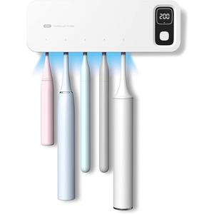 StarWin UV Toothbrush Dryer Holder, Fan Drying and Timer Function, Rechargeable Tooth Brush Holder Wall-Mounted for Bathroom, No Drilling, 5 Slots