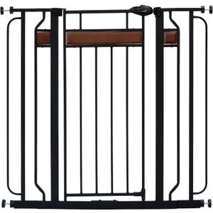 Regalo Safety 37" Extra Tall Baby Gate for Doorways & Bottom of Stairs, Wood Accent Pressure Mounted Gate with Door for Babies, Toddlers & Pets, Tested & Safe for 30 Years, American Designed and Owned