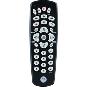 GE Universal Remote Control for Samsung, Vizio, LG, Sony, Sharp, Roku, Apple TV, RCA, Panasonic, Smart TVs, Streaming Players, Blu-ray, DVD, 3-Device, Black, 24991