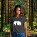 Hiking Shirts Women Nature T-Shirt Outdoor Camping Tee Tops (Gray, M)