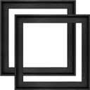 12x12 Frame for Canvas Painting 0.6-0.8 Deep, 2 Pack Square Floater Frame for Canvas Prints, Floating frame for Wall Art Oil Painting Paint by Numbers Living Room Decor (Black)