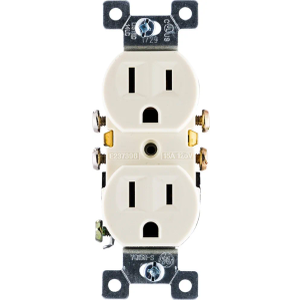UltraPro GE, Light Almond, GE Grounding Duplex Outlet, In Wall Receptacle, 3 Prong Electrical Socket, Easy Install, 15 Amp, UL Listed, 17814, Standard