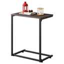 WLIVE C Shaped End Table, Small Couch Side Table for Coffee & Snack, Sofa Table That Slide Under for Living Room, Bedroom, 14.6 x 22.8 x 26.3 Inches, Grey