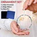 3 x 50th Wedding Anniversary Glass Ornament  Golden 50 Years of Marriage Keepsake Gift, Happy Anniversary Decoration for Parents, Grandparents, Mom and Dad, Christmas Tree Hanging Ornament