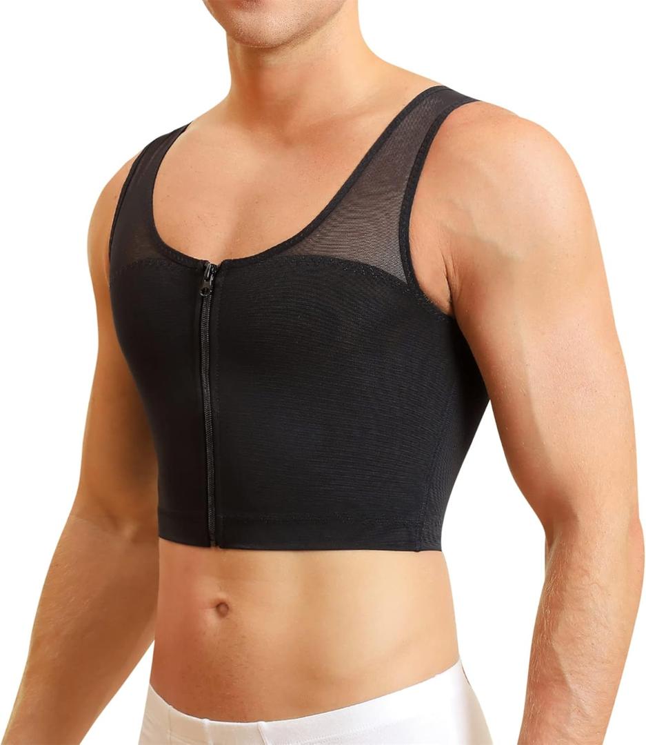 TAILONG Gynecomastia Compression Shirts for Men Chest Binder Vest Slimming Undershirt Shapewear Tank Top S 
