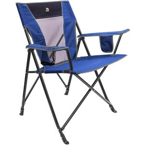 GCI Outdoor Comfort Pro Camping Chair | Collapsible Folding Chair with Durable Armrests, Drink Holder & Portable Carry Bag Heathered Royal