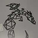 Noxozoqm Dragon Dice Wall Decor Black Metal Wall Art Geometric Home Decor Dragon Wall Art Decor for Living Room Bedroom Teenager Boy Game Room Tavern