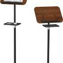 Snughome Floor Book Stand with Removable Tray, Wood Standing Book Stand for Reading, Height Adjustment 21"-51", Music Stand Cookbook Stand Textbook Stand Laptop Stand Book Holder for Display