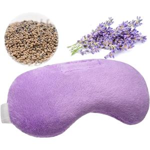 Umisleep Lavender Eye Mask, Aromatherapy Weighted Sleep Mask for Dry Eyes Men Women, Microwave Heated Hot Therapy Eye Cover Moist Compression Pain Relief, Pillow for Puffy Eyes, Sinus Pain, Purple