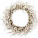 JINGHONG Winter Wreaths for Front Door 20 Inch Artificial Winter Wreath White Berry Wreath for Indoor Outdoor Window Wall Christmas and Winter Celebration