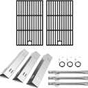 Advice Grill Replacement Parts for Dyna Glo DGB390SNP-D DGB390BNP-D, 104-13002 Grill Cooking Grate & 104-13003 Heat Tent & Burner and Igniter for Dyna Glo 3 Burner DGB390SNP-D Gas Grill