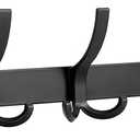 Wall Mounted Heavy-Duty: Metal Coat Hanger 5 Hooks for Hanging Hat, Clothes, Robe, Keys, Backpack, Bathroom Towels, Jacket, Purse - Closet, Door, Entryway, Mudroom (Black, 1 Pack)