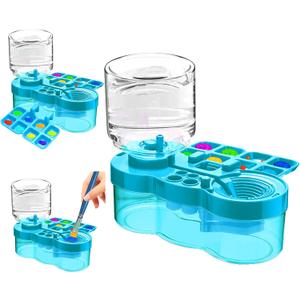 Paint Brush Cleaner, Upgraded Water Cycle Watercolor Rinser Dispenser with Holder and Palette, Washing My Brushes, Cleaning System for Acrylic,Watercolor,Painting Art Supplies for Adults Students