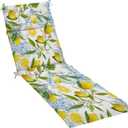 Outdoor Indoor Lounger Patio Cushion Seamless Yellow Lemon Fruits Floral Chaise Lounge Cushion Water-Resistant Accessory for Chair Patio Furniture Seat Cushion 72.5x21x2inch