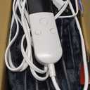 Homemate Heated Blanket Electric Throw - 50"x60" Heating Blanket Throw 1/2/4/6/8 Hours Auto-Off 10 Heat Levels Over-Heat Protection Soft Flannel Sherpa ETL Certification Dark Blue