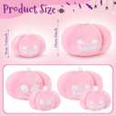 Aoriher 4 Pcs Halloween Pumpkin Plush Toy Pumpkin Plush Pillow Stuffed Plushie for Boys Girls with 2 Expressions Party Decor Gifts, 3.5 and 6 Inches (Pink)