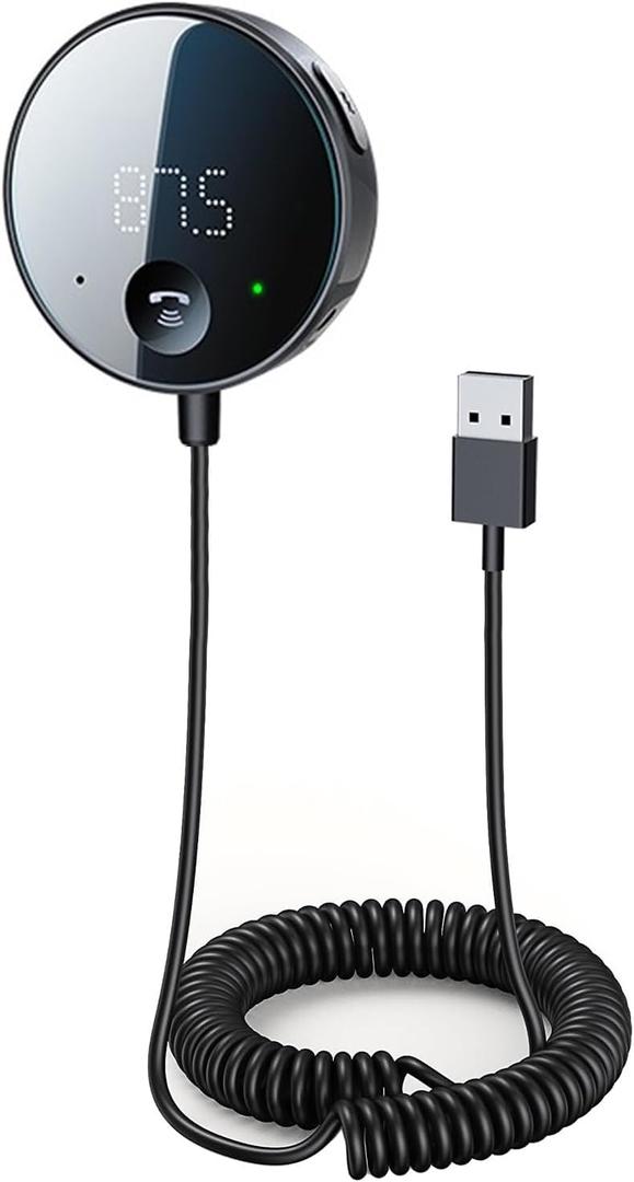 eppfun Bluetooth FM Transmitter for Car, AUX Adapter, Bluetooth Receiver for Car Music/Hands-Free Calls/Stereo Audio