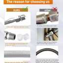 Industrial Grade Compressor Jumper hose, With 1/2" NPT Male 23" Length 450 PSI &750F, And Two 1/2" Male Adapters (Both Sides Fittings Rotate Freely), Flexible Stainless Steel Metal Hose