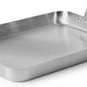 Misen Stainless Steel Roasting Pan with Handles - Versatile 5-Ply Design, Easy Grip Handles, Multi-Functional Cooking, Ideal for Baking, Searing, & Roasting, Superior Heat Conduction, Premium - 13"