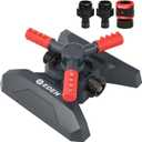 Eden 94120 Automatic Rotating Lawn and Garden Sprinkler for Yard, Large Area Coverage W/Quick Connect Starter Set, Weighted Base