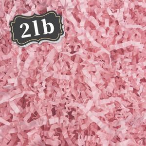 ZEBMOON 2 LB Pink Crinkle Cut Paper Shred Filler Great for Gift Wrapping, Basket Filling, Birthday, Wedding, Halloween, Thanksgiving, Valentine's Day, New Year Party Decorations Filling Supplies A