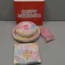 96Pcs Princess 2nd Birthday Party Decorations for Girls A Little Princess Is Turning Two Plates and Napkins Sets Pink Castle Once Upon a Time Decoration for Two Year Old Bday Party Supplies Serves 24