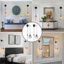 KUZZULL Wall Sconces Set of Two Black Plug in Wall Sconces Set of 2 with Globe Clear Glass Shade Wall Lights Wall Lamps for Bedrooms Sconces Wall Decor Set of 2 with Plug in Cord Switch for Bedside