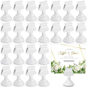 24 Pcs Wedding Table Number Holders Metal White Place Card Holder