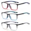 6 Pack Reading Glasses for Men Sports Style Blue Light Blocking Readers with Spring Hinge Women Eyeglasses (Red & Blue & Black)