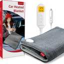 Comfytemp 12V/24V Car Electric Blanket for Back Pain Relief 17"x 33", 4 Heat Settings, 11 Auto-Off, Portable Mini Travel Blanket for Back Pain, Neck, Shoulders and Cramps Relief Washable