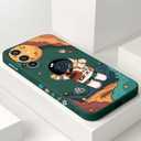 Gencyfu for Samsung Galaxy S23 FE Case, Creative Astronauts Pattern Ultra Thin Soft Phone Cover for Galaxy S23 FE 6.4 inch, Astronauts Green