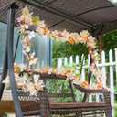 9Ft Thanksging Garland with Lights Plug in Fall Decorations for Home 50 White Bulbs Connectable Lighted Thanksgiving Garland for Indoor Outdoor Harvest Mantle Fireplace Fall Decortions(3 Packs)