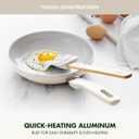 GreenPan Dover 8 Frying Pan Skillet with Spatula, Non-Toxic PFAS-Free Ceramic Nonstick Coating, Sear Saute Fry Egg Omlete, Dishwasher & Oven Safe, Stay Cool Handle, Easy Pour Rims, Cream White