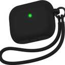 Matekxy for Airpods Pro 3 Case 2025 - for Airpod Pro3 Generation Soft Silicone Cover with Lanyard & Keychain for man, Shockproof Drop Protection Scratch Resistant for Commuters and Travelers, Black