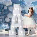 Marquee Letters 4 Feet Tall Large Light Up Letters Baby Shower Decorations Wedding Engagement Proposal White Party Decorations Marry Me Sign Big Cardboard Backdrop