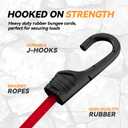 Auto Dynasty 32PCS Bungee Cords, Heavy Duty Outdoor Assorted Sizes in Organize Bag, 10" 18" 24" 32" 40" Cords with Hooks, 8" Bungee Balls, Tarp Clips