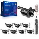 KAX Set of 8 Ignition Coil Pack & Iridium Spark Plugs w/Magnetic Socket for Chevy Silverado 1500 14-23, Tahoe 15-23, Suburban 16-23, GMC Sierra 1500 19-23, Yukon 15-23, Escalade 15-23, CTS 16-23 UF742