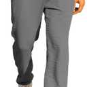 JMIERR Men's Casual Drawstring Pants Elastic Waist Lightweight Pant Summer Beach Trouser with Pockets (Gray, L)