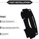 Dash Cover Compatible for Toyota Venza 2008-2017, Non-Slip Polyester Black Blue Center Console Dashboard Cover Pad Carpet