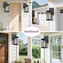 Bestshared Modern Outdoor Wall Lantern  Black Exterior Light Fixture with Seeded Glass, Weather-Resistant Sconce for Porch, Patio, Garage, Front Door (Black, Regular-1 Pack)