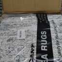 10x14 Area Rugs for Living Room, Non Slip Machine Washable Vintage Rugs, Low Pile Lightweight Large Rug for Bedroom, Dining Room, Home Office Grey