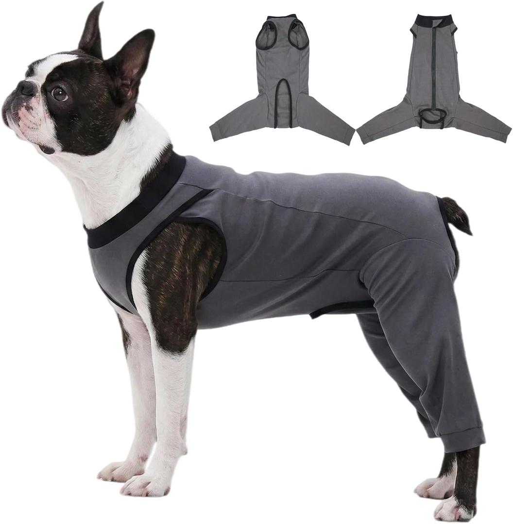 Purpose-Built Dog Surgery Recovery Suit with Rear Leg Sleeve to Stop Licking, Professional Dog Pants to Prevent Licking, TPLO Surgery Recovery Essentials for Dogs, ACL Knee Wound Protection, Gray L