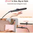 CIVEYA Travel Curling Iron Dual Voltage, 1 Inch Mini Curling Iron Travel Size with 5 Adjustable Heat Settings, Ceramic Barrel with Argan Oil Infused, Black