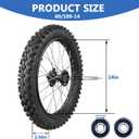 2.50-14 60/100-14 Dirt Bike Front Rim Wheel Tire With 12-15mm Bearing for 50cc 70cc 110cc 125cc SSR125 TTR90 TTR110 CRF70 XR70 KLX110 RM65 Apollo TaoTao DB14 Coolster Pit Bike Motorcycle