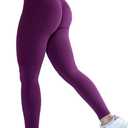 AUROLA Workout Leggings for Women Seamless Scrunch Tights Tummy Control Gym Fitness Girl Sport Active Yoga Pants (Large, Magenta)
