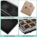 Hahood 4 Pack Seed Starter Tray Kit, 120 Square Seed Peat Pots for Seedlings with Plants Labels, Planting Tools, Plastic Growing Germination Trays with Lids for Indoor Outdoor Gardening, Black, 15 x 9.4 x 3.9 inches