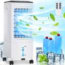 Portable Air Conditioners, 3 IN 1 Air Conditioner Portable with Remote, Fast Cooling Evaporative Air Cooler, Timer Auto-off, Oscillation, 3-Speed Portable AC for Room Kitchen Bedroom Office(White)