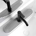 Kitchen Faucet Mat - Diatomite Splash Guard for Sink, Quick-Drying Water Absorbing Stone Tray [Grey, 17.7" x 3.9"] (Gray)