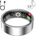 Smart Ring for Women Men, Sleep Tracker Ring, Waterproof Fitness Tracker Health Rings with Heart Rate Monitoring, Blood Oxygen, Stress Distance Calories Steps Tracking,No Subscription Fee(Silver,#11)